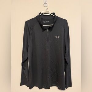 Under Armour Men's Black Long Sleeve Quarter-Zip Performance Top
